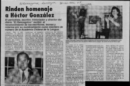Rinden homenaje a Héctor González  [artículo].