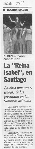 La "Reina Isabel", en Santiago  [artículo].