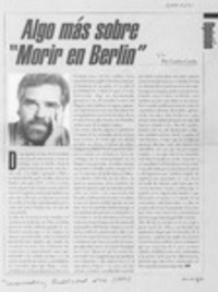 Algo más sobre "Morir en Berlín"  [artículo] Carlos Cerda.