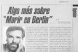 Algo más sobre "Morir en Berlín"  [artículo] Carlos Cerda.