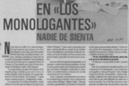 En "Los monologantes" nadie se sienta  [artículo] Alejandra Costamagna.
