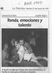 Tomás, emociones y talento  [artículo] Leopoldo Pulgar I.