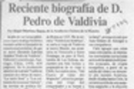 Reciente biografía de D. Pedro de Valdivia  [artículo].