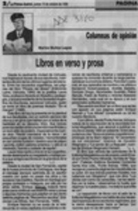 Libros en verso y prosa  [artículo] Marino Muñoz Lagos.