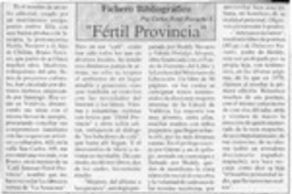 "Fértil provincia"  [artículo] Carlos René Ibacache I.
