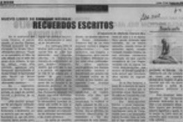 Recuerdos escritos  [artículo] Abelardo Guevara M.