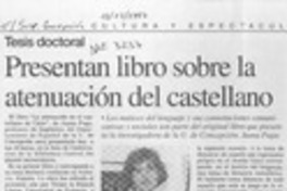Presentan libro sobre la atenuación del castellanos  [artículo].