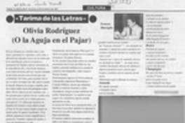 Olivia Rodríguez (o la aguja en el pajar)  [artículo] Ernesto Massiglio.