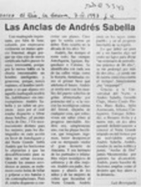 Las anclas de Andrés Sabella