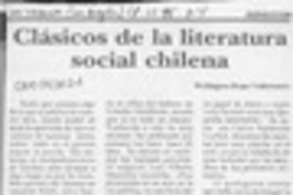 Clásicos de la literatura social chilena  [artículo] Wellington Rojas Valdebenito.