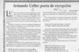 Armando Uribe, poeta de excepción  [artículo] Rafael Rubio.