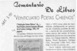 "Veinticuatro poetas chilenos"  [artículo].