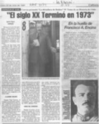 "El siglo XX terminó en 1973"  [artículo] Ignacio Iñíguez.