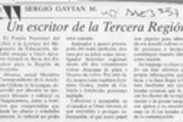 Un escritor de la tercera región  [artículo] Sergio Gaytán M.
