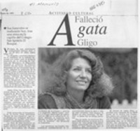 Falleció Agata Gligo