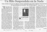 Un hilo suspendido en nada  [artículo] Luis Riffo.