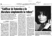 "Calificar de femenina a la literatura simplemente la reduce"  [artículo].