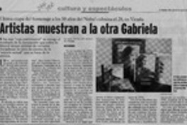 Artistas muestran la otra Gabriela  [artículo].