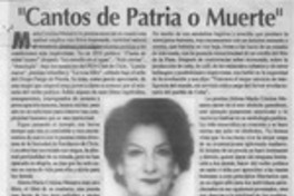 "Cantos de patria o muerte"  [artículo] Luis Merino Reyes.