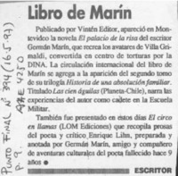 Libro de Marín  [artículo] Escritor.