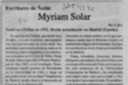 Myriam Solar  [artículo] C. R. I.