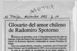 Glosario del amor chileno de Radomiro Spotorno