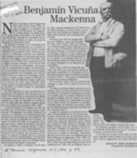 Benjamín Vicuña Mackenna  [artículo] Patricio Jeldres Rodríguez.