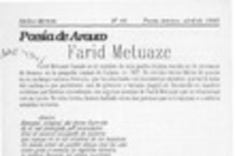 Poesía de Arauco, Farid Metuaze  [artículo].