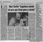 Raúl Zurita, "Seguimos siendo un país que tiene pena y miedo"  [artículo] Rossana Espinoza.