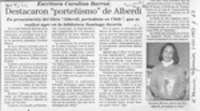 Destacaron "porteñismo" de Alberdi  [artículo].