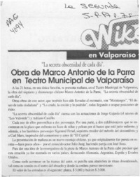 Obra de Marco Antonio de la Parra en Teatro Municipal de Valparaíso  [artículo].