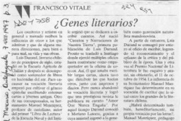 Genes literarios?  [artículo] Francisco Vitale.