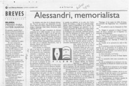 Alessandri, memorialista  [artículo] Filebo.