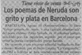 Los Poemas de Neruda son grito y plata en Barcelona  [artículo].