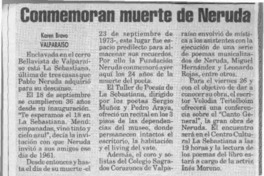Conmemoran muerte de Neruda  [artículo] Karen Bravo.