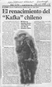 El Renacimiento del "Kafka" chileno  [artículo].