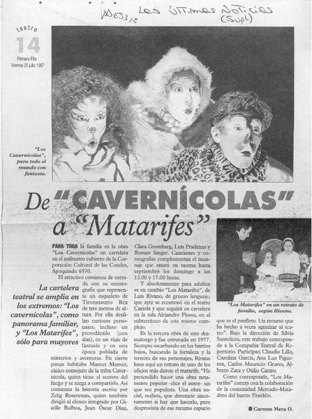 De "Cavernícolas" a "matarifes"  [artículo] Carmen Mera O.