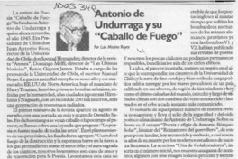 Antonio de Undurraga y su "Caballo de fuego"  [artículo] Luis Merino Reyes.