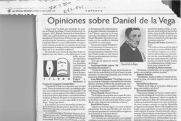Opiniones sobre Daniel de la Vega  [artículo] Filebo.