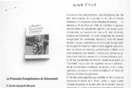 La propuesta evangelizadora de Schoenstatt  [artículo] Rodrigo Ossandón Vicuña.