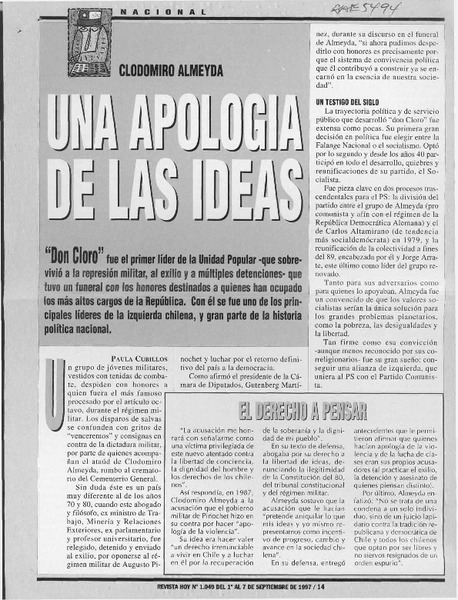 Una apología de las ideas  [artículo] Paula Cubillos.