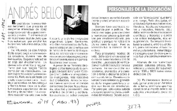 Andrés Bello  [artículo].
