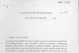 La pasión lúcida del poeta Scarpa  [artículo] Juan Antonio Massone.