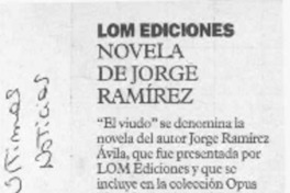 Novela de Jorge Ramírez  [artículo].
