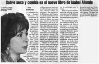 Sobre sexo y comida es elnuevo libro de Isabel Allende