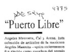 "Puerto libre"  [artículo] Elizabeth Subercaseaux.