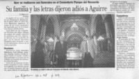 Su familia y las letras dijeron adiós a Aguirre  [artículo] E. Orellana.