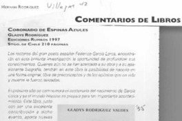 Coronado de espinas azules  [artículo] Hernán Rodríguez.