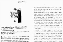 El estado de derecho en la historia de Chile  [artículo] Guillermo Bruna Contreras.
