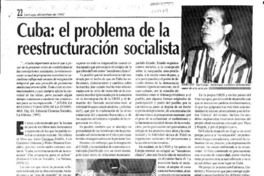 Cuba, el problema de la reestructuración socialista  [artículo] Narciso Isa Conde.